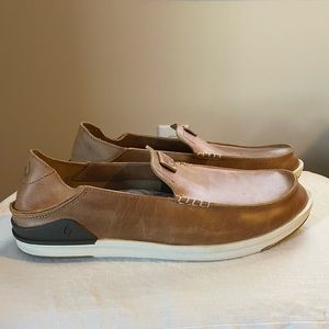 Men’s size 12 Olukai slip on loafers; worn twice; perfect condition